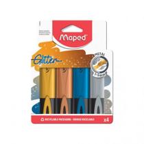 Pincel marca texto Fluo'Peps Glitter Metal estojo 4 cores 742000 - Maped Pincel marca texto Fluo'Peps Glitter Metal estojo 4 cores 742000 - Maped