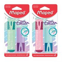Pincel marca texto Fluo'Peps Glitter Pastel estojo 2 cores 742028 - Maped Pincel marca texto Fluo'Peps Glitter Pastel estojo 2 cores 742028 - Maped