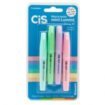 Pincel marca texto Mini Lumini pastel 4 unidades - Cis Pincel marca texto Mini Lumini pastel 4 unidades - Cis