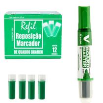 Pincel Marcador De Quadro Branco Pilot Verde + 12 Recargas