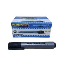 Pincel Marcador Permanente Atômico Preto Recarregável 12 unidades Masterprint