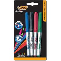 Pincel Marcador Permanente BIC Marking 1.1MM - AZUL, Vermelho, Preto e Verde Pincel Marcador Permanente BIC Marking 1.1MM - AZUL, Vermelho, Preto e Verde