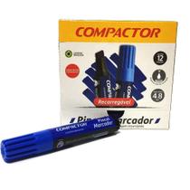 Pincel marcador permanente compactor regarregável azul caixa com 12 un Pincel marcador permanente compactor regarregável azul caixa com 12 un