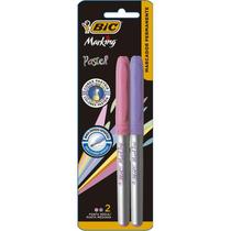 Pincel marcador permanente marking 1.1mm rosa/lilas bic