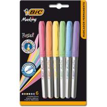 Pincel Marcador Permanente Marking 1.1MM TONS Pastel - BIC Pincel Marcador Permanente Marking 1.1MM TONS Pastel - BIC
