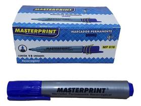 Pincel Marcador Permanente Mp 616 Recarregável - Masterprint Cor Azul Caixa C/12 Unidades