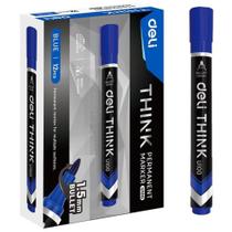 Pincel Marcador Permanente Ponta Bullet Redonda 1,5MM Azul Caixa com 12 Unidades