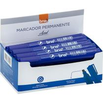 Pincel Marcador Permanente Ponta Chanfrada Azul Caixa com 12