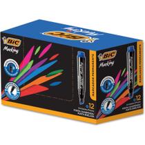 Pincel Marcador Permanente Recarregável BIC Marking Azul - Caixa com 12 Unidades Pincel Marcador Permanente Recarregável BIC Marking Azul - Caixa com 12 Unidades