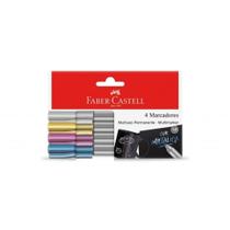 Pincel Marcador Permanente Supersoft 1. Metalico 4CORES - FABER-CASTELL