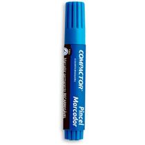 Pincel Marcador Permanente Traço Grosso Azul Caixa com 12 Unidades