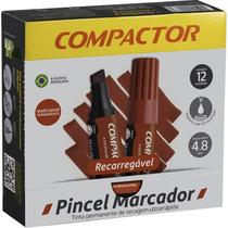 Pincel marcador permanente traco grosso vermelho compactor