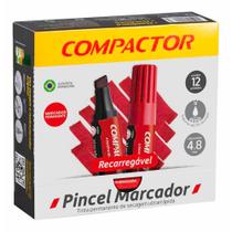 Pincel marcador permanente vermelho / 12un / compactor