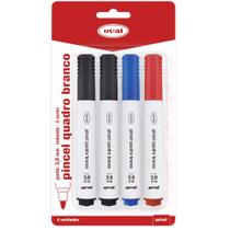 Pincel Marcador Quadro Branco 3,0mm 3 cores, BY102607, Oval