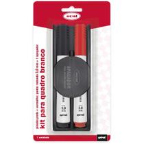 Pincel Marcador Quadro Branco 3,0mm apagador Preto Vermelho