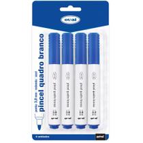 Pincel Marcador Quadro Branco 3,0mm Azul BY102607 Oval 4 UN