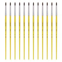 Pincel Para Artesanato Pelo de Pônei N. 08 - 12 Unidades