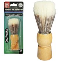 Pincel para barbear cabo madeira pratika 10,5cm