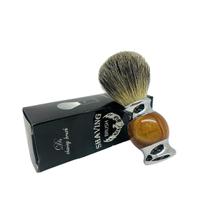 Pincel Para Barbear De Pelo De Texugo Escova Barba Inox Luxo - Shaving Brush