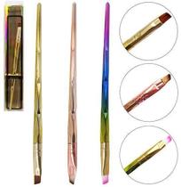 Pincel Para Make Cerda Diagonal Colors Profissional 17Cm Pincel Para Make Cerda Diagonal Colors Profissional 17Cm