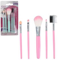 Pincel para Make Maquiagem e Acessorios Colors Kit com 5 Pecas na Cartela - Wellmix