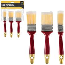 Pincel Para Pintura Kit C/3 Pcs 1, 1,5 E 2