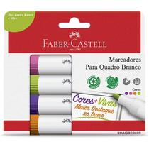 Pincel para quadro branco, 4 cores, Faber-Castell