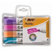 Pincel para Quadro Branco BIC Marking Fashion - Estojo com 4 Cores Pincel para Quadro Branco BIC Marking Fashion - Estojo com 4 Cores
