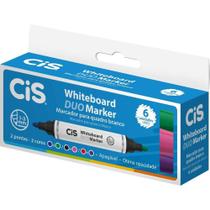 Pincel Para Quadro Branco CiS Duo Marker 6 Cores