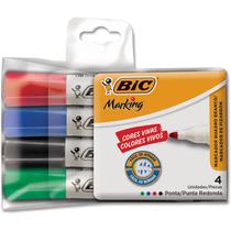 Pincel Para Quadro Branco Marking c/ 04 Cores - Bic