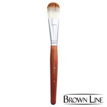 Pincel Profissional N17 Brown Line Klass Vough Cerdas Naturais de Taklon Cabo de Madeira Indicado Para Aplicar Base