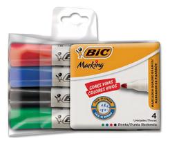 Pincel Quadro Branco 2,0 mm 4 Cores Bic