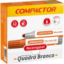 Pincel Quadro Branco QB Recarregável Laranja Caixa com 12