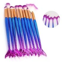 Pincel Sereia Kit 10 Peças Maquiagem Sombra Make Up Portatil Mermaid Pincel Sereia Kit 10 Peças Maquiagem Sombra Make Up Portatil Mermaid