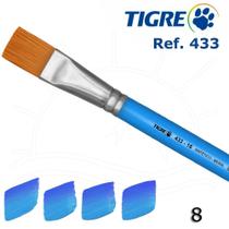 Pincel Tigre 433 - Chato Sintético Dourado