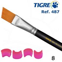 Pincel Tigre 487 - Chanfrado Sintético Dourado Acetinado