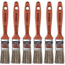 Pincel Trincha 25Mm Cerdas Gris Latéx E Acrílica Kit 06Un