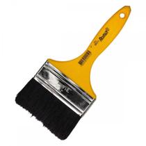 Pincel Trincha Pintura Roma Preta Ref.304 4'' Cabo Amarelo - Kit C/12 Pecas