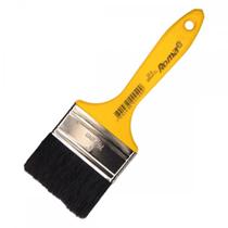 Pincel Trincha Pintura Roma Preta Ref.304 Tam.G 3'' Cabo Amarelo - Kit C/12 Pecas