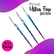 Pincel Ultra Fino Para Unha - Kit C/ 3 Unidades - Manicures - Nybc -12