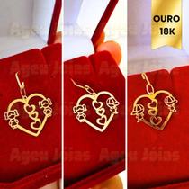 Pingente 2 Filhos Casal Filho Menina Menino Ouro 18k Mae de Dois Filhos Coração Joia Pingente 2 Filhos Casal Filho Menina Menino Ouro 18k Mae de Dois Filhos Coração Joia
