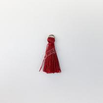 Pingente 2,5cm Marrom Bordô C/ Argola Dourada Franja de Seda (Tassel) - 10 unidades