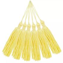Pingente 7cm Amarelo Bebê Franja de Seda 104 Tassel - 10 unidades Pingente 7cm Amarelo Bebê Franja de Seda 104 Tassel - 10 unidades