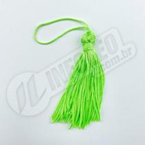 Pingente 7cm Amarelo Neon Franja de Seda (Tassel) - 10 unidades