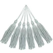 Pingente 7cm Cinza Prata Franja de Seda 300 Tassel - 10 unidades Pingente 7cm Cinza Prata Franja de Seda 300 Tassel - 10 unidades