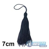 Pingente 7cm Preto 310 Franja de Seda (Tassel) - 10 unidades