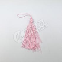 Pingente 7cm Rosa Bebê Franja de Seda (Tassel) - 10 unidades