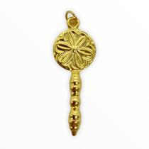 Pingente Abebê Oxum 4 Cm Em Metal Banhado Dourado 6499