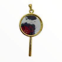 Pingente Abebê Oxum Em Metal Banhada a Ouro 5,8 Cm
