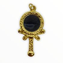 Pingente Abebê Oxum Em Metal Banhada a Ouro 7174 Pingente Abebê Oxum Em Metal Banhada a Ouro 7174